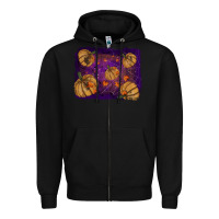 Black halloween leaves tool leather backround Zipper Hoodie - RanaPortraitStore