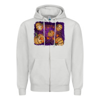 Dove Grey halloween leaves tool leather backround Zipper Hoodie - RanaPortraitStore