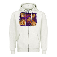 Oatmeal Heather halloween leaves tool leather backround Zipper Hoodie - RanaPortraitStore