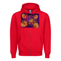 Red halloween leaves tool leather backround Zipper Hoodie - RanaPortraitStore
