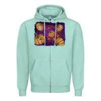 Seafoam halloween leaves tool leather backround Zipper Hoodie - RanaPortraitStore