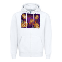 White halloween leaves tool leather backround Zipper Hoodie - RanaPortraitStore