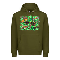 Army Green sunglasses background Premium Hoodie - BarkalooDesign