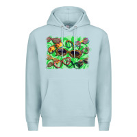 Blue Mist sunglasses background Premium Hoodie - BarkalooDesign