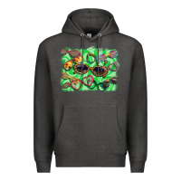 Charcoal Heather sunglasses background Premium Hoodie - BarkalooDesign
