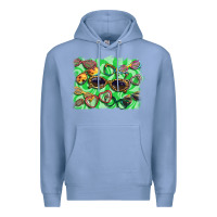 Colony Blue sunglasses background Premium Hoodie - BarkalooDesign