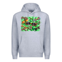 Heather Grey sunglasses background Premium Hoodie - BarkalooDesign