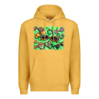 Mustard sunglasses background Premium Hoodie - BarkalooDesign