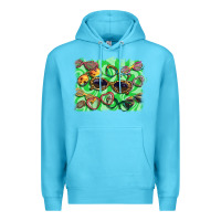 Ocean Blue sunglasses background Premium Hoodie - BarkalooDesign