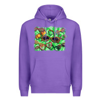 Purple sunglasses background Premium Hoodie - BarkalooDesign