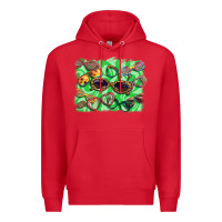 Red sunglasses background Premium Hoodie - BarkalooDesign