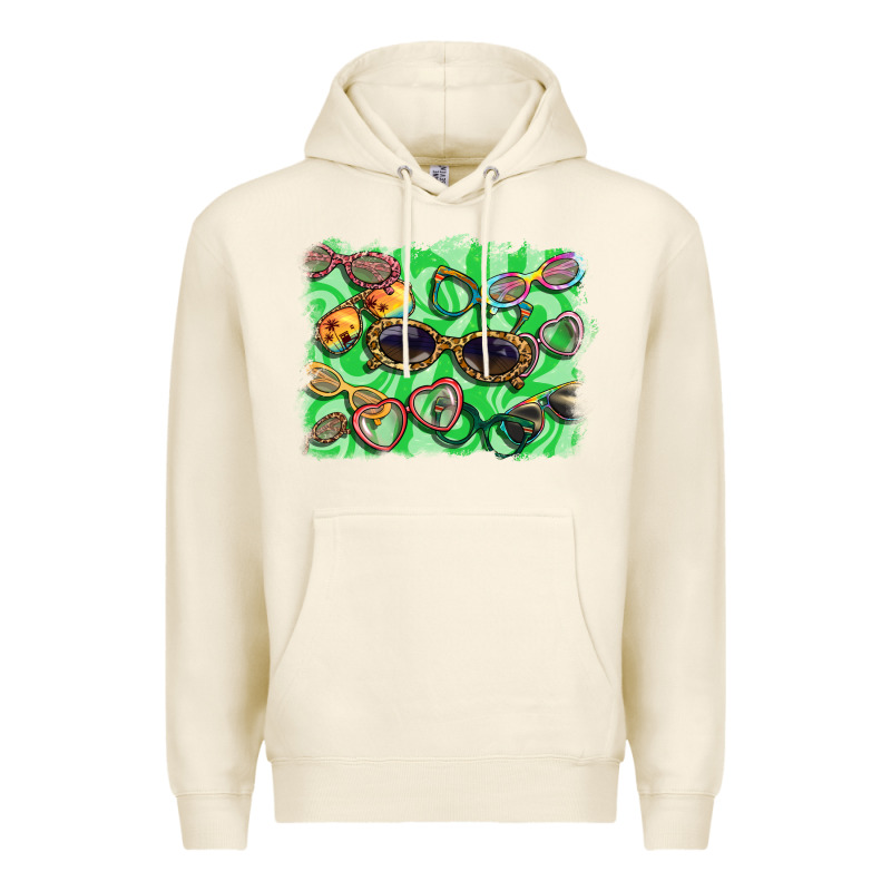 Sunglasses Background Premium Hoodie by BarkalooDesign | Teevron