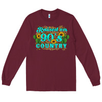 Burgundy raised 90's country cactus sunflower's Long Sleeve Tee - Artiststas