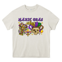 Cream mardi gras vibes skull Heavy Core Tee - FaDigitalArtStudio