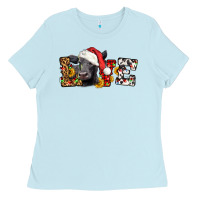 Baby Blue love christmas black angus Ladies Tee - LillyAllenDesigns