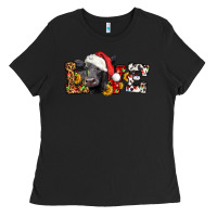 Black love christmas black angus Ladies Tee - LillyAllenDesigns