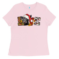 Bubblegum Pink love christmas black angus Ladies Tee - LillyAllenDesigns