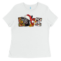 White love christmas black angus Ladies Tee - LillyAllenDesigns