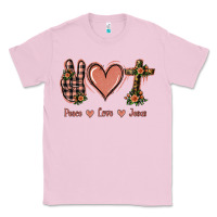 Bubblegum Pink Peace Love Jesus Classic Tee - Jasminsmagicworld