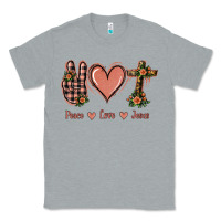 Heather Grey Peace Love Jesus Classic Tee - Jasminsmagicworld