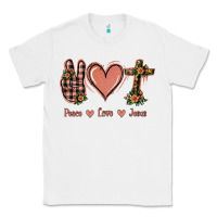 White Peace Love Jesus Classic Tee - Jasminsmagicworld