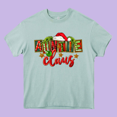 Christmas Auntie Claus Heavy Core Tee Designed By Fadigitalartstudio