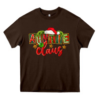 Chocolate Brown christmas auntie claus Heavy Core Tee - FaDigitalArtStudio