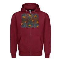 Burgundy tooled leather fall background Zipper Hoodie - RanaPortraitStore