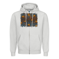 Dove Grey tooled leather fall background Zipper Hoodie - RanaPortraitStore