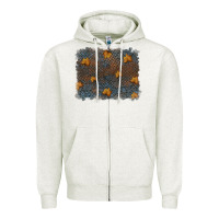 Oatmeal Heather tooled leather fall background Zipper Hoodie - RanaPortraitStore