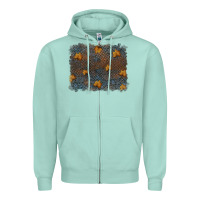 Seafoam tooled leather fall background Zipper Hoodie - RanaPortraitStore