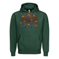 Sports Green tooled leather fall background Zipper Hoodie - RanaPortraitStore