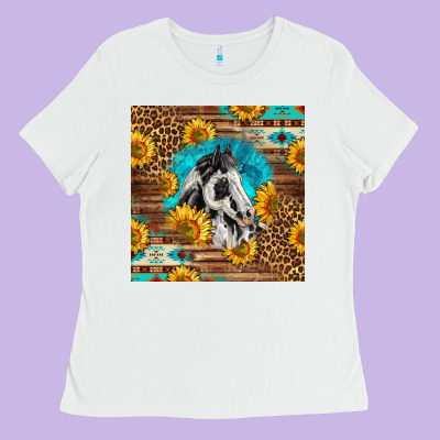 Western Paint Horse Ladies Tee Designed By Lillyallendesigns
