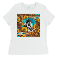 White western paint horse Ladies Tee - LillyAllenDesigns