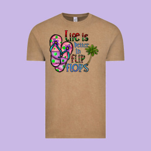 Life Is Better İn Flip Flops Vintage Tee Designed By Cowhidedigitalart
