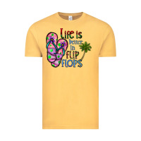 Vintage Mustard life is better İn flip flops Vintage Tee - CowhideDigitalArt