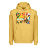 Antique Gold sunset beach background Premium Hoodie - BarkalooDesign