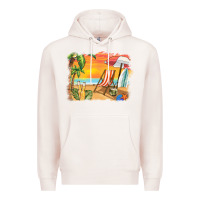 Pale Pink sunset beach background Premium Hoodie - BarkalooDesign