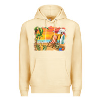 Pina Colada sunset beach background Premium Hoodie - BarkalooDesign