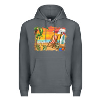 Rock sunset beach background Premium Hoodie - BarkalooDesign