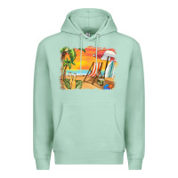 Seafoam sunset beach background Premium Hoodie - BarkalooDesign