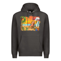 Smoke sunset beach background Premium Hoodie - BarkalooDesign