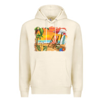 Tofu sunset beach background Premium Hoodie - BarkalooDesign