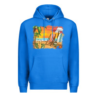 True Royal sunset beach background Premium Hoodie - BarkalooDesign