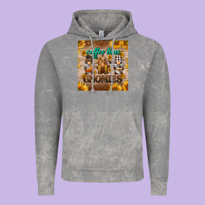 Coffee Time Gnomies Mug Coaster Vintage Hoodie Designed By Barkaloodesign
