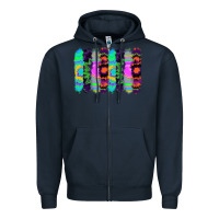 Navy tie dye brushstrokes Zipper Hoodie - RanaPortraitStore