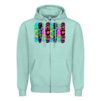 Seafoam tie dye brushstrokes Zipper Hoodie - RanaPortraitStore
