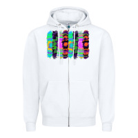 White tie dye brushstrokes Zipper Hoodie - RanaPortraitStore