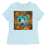 Baby Blue arabian horse Ladies Tee - LillyAllenDesigns
