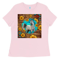 Bubblegum Pink arabian horse Ladies Tee - LillyAllenDesigns
